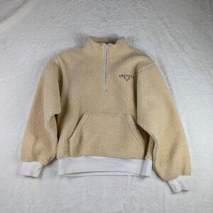 Trinity The Label Trinity Tennis Sherpa Half Zip Pullover Sweater Sz Small